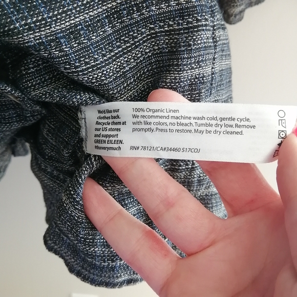 Eileen Fisher Coastline Organic Linen Tunic Button Up Small - Picture 12 of 16